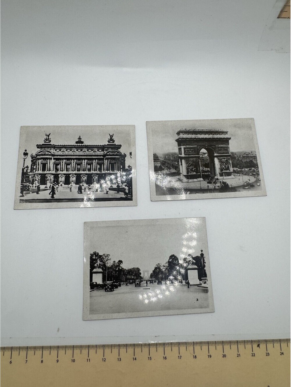 Vintage  France Travel Souvenir 3 Glossy B&W Photo Cards 3.5" x 2.5" 1940s